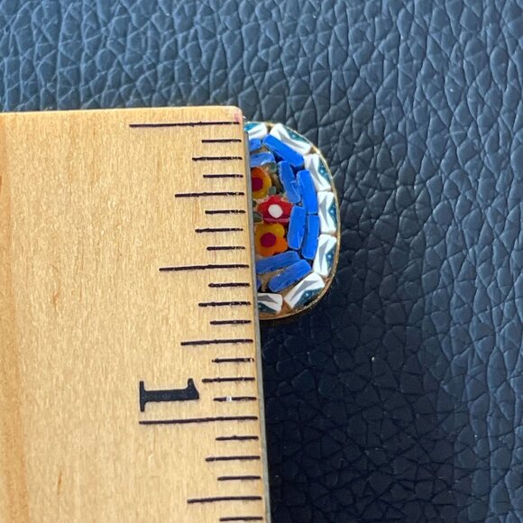 Vintage Italian Micro Mosaic Guitar Brooch Pin Gold Tone 1.75 in Signed Italy - Picture 6 of 8